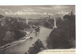 BERN die Kornhausbrücke; das Aaretal, Verlag Ernst Selhofer