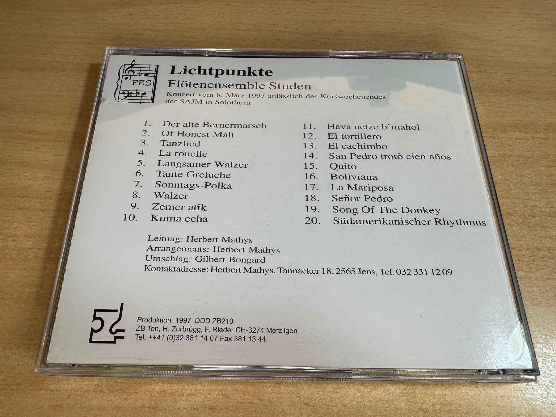 CD: B7 Herbert Mathys - Flötenensemble Studen - Lichtpunkte – Usato da Rikon im Tösstal venduto da Alpenmutz 1