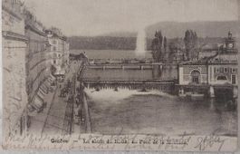 GENÈVE - La chute du Rhône au Pont de la Machine