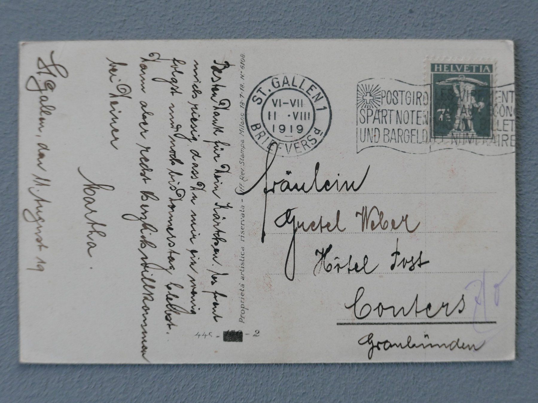 Cartoline postali: 2 ANTIKE ANSICHTSKARTEN MODE GRAFIK 1919 1930 – Usato da Balgach venduto da Zwischenraum 2