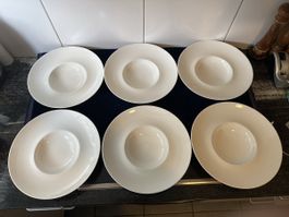 6 tiefe Teller Villeroy & Boch weiss guter Zustand