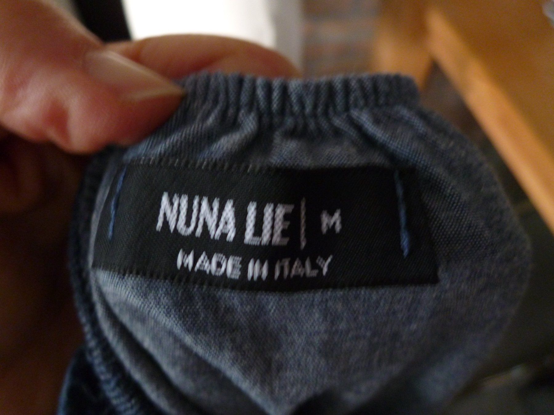 Camicette: blaue Jeans-Carmenbluse  Bluse Gr. M NUNA LIE – Usato da Dättlikon venduto da Mamakuga 7