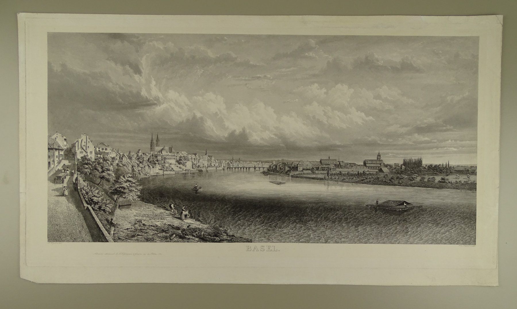 Stiche: BASEL PANORAMA, STAHLSTICH UM 1860 – Gebraucht aus Grüningen von Kartensammler
