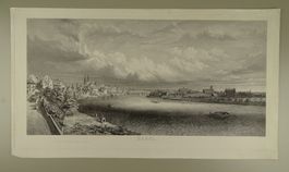 BASEL PANORAMA, STAHLSTICH UM 1860