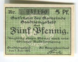 Notgeld "5 Pfennig. Stadtlengsfeld 1917"