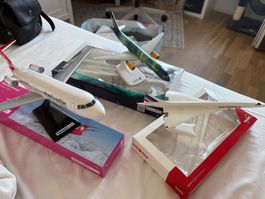 Drei Flugzeugmodelle (Helvetic, Icelandair, Air France)
