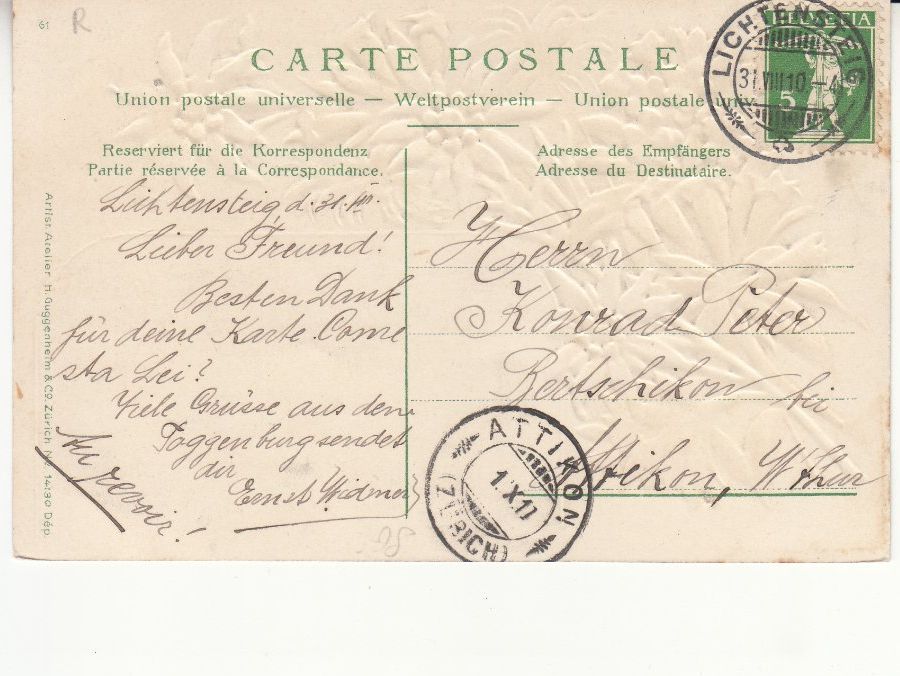 Cartoline postali: Lichtensteig 1910 – Usato da Bürglen TG venduto da StampGraf 1