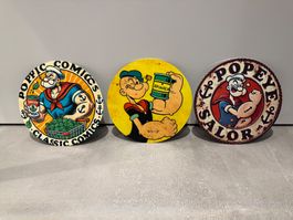 POPEYE / METALL Blechtafel für Dekoration NEU! 3 Stück!