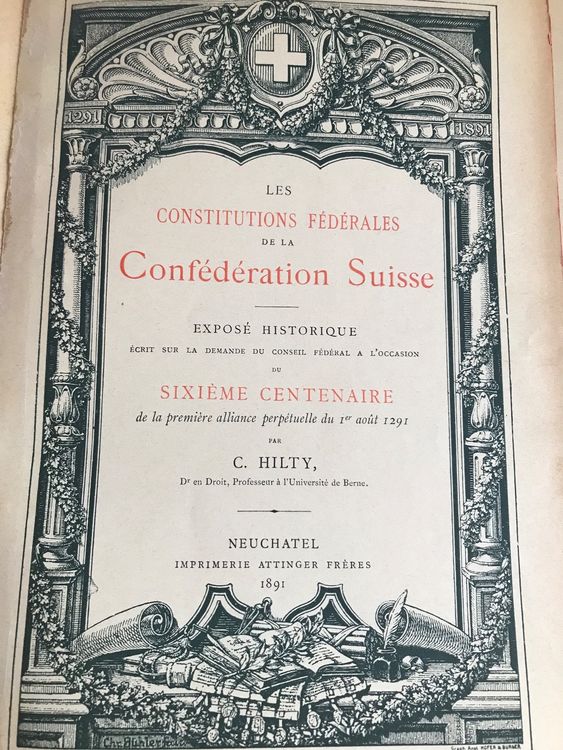 Constitutions fédérales de la Suisse 1891 Kaufen auf Ricardo