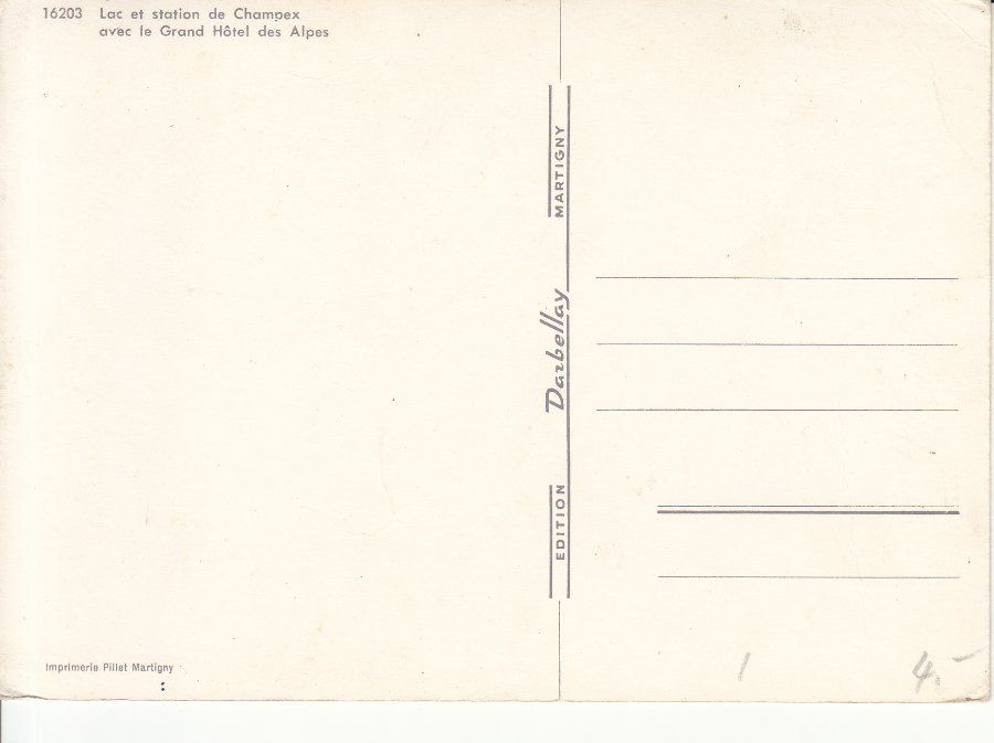 Cartoline postali: Champex ca. 1970 – Usato da Bürglen TG venduto da StampGraf 1
