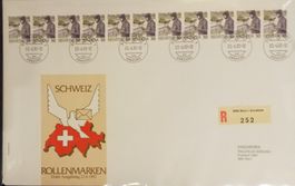 FDC Rollenmarken im 11-Streifen selten Angeboten