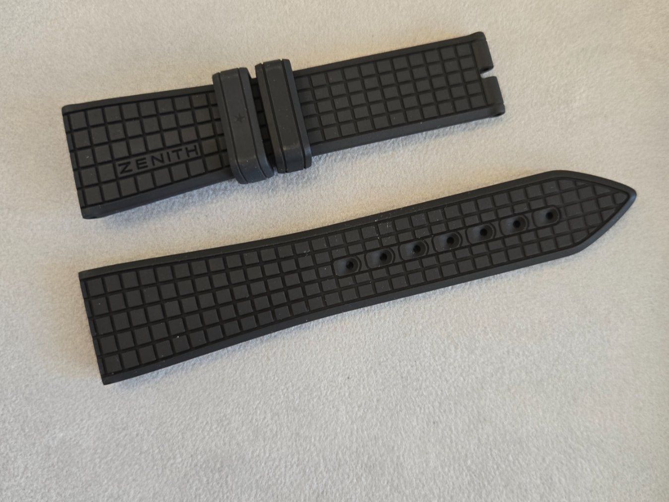 Armbänder & -reifen: Zenith Uhrenband 23mm schwarz, Breite Dornschliesse 18mm – Neu (gemäss Beschreibung) aus Chabrey von Horology 2