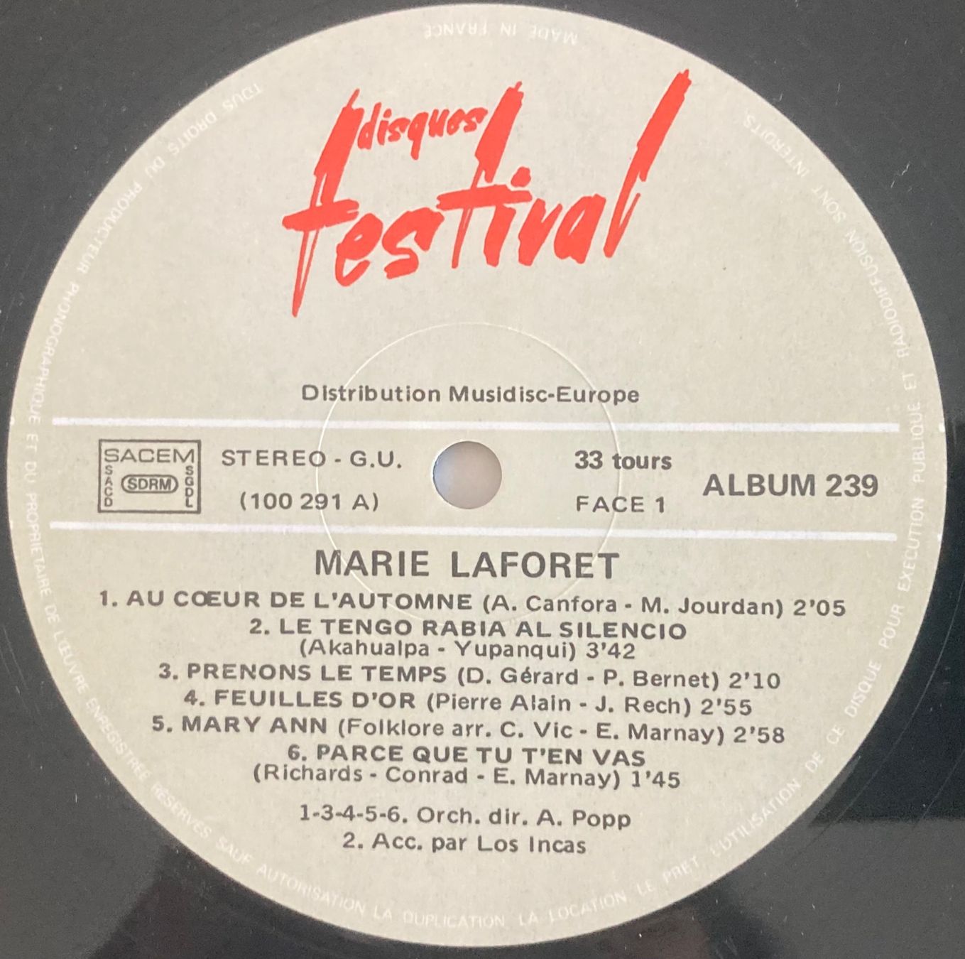 Dischi in vinile: MARIE LAFORÊT - ALBUM VOL. 3 – Usato da Poliez-Pittet venduto da Newtown-Records 2