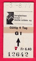 KARTON BILLETT, BERGBAHNEN SCUOL - MOTTA NALUNS, EINFACH