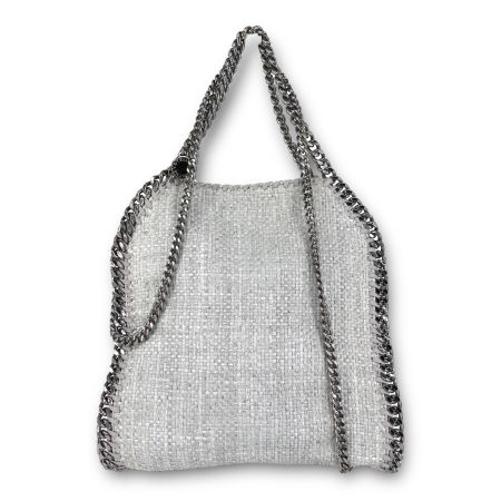 Stella McCartney Falabella Woven Raffia grau