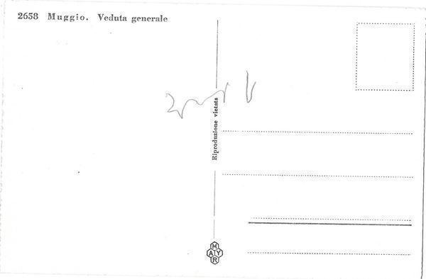 Cartoline postali: Muggio veduta generale – Usato da Olten venduto da clotaldi 1