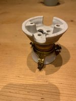 Lampe, fixation pour plafonnier en céramique et bronze