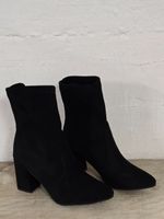 Schwarze Ankle Boots - 38 - mit Blockabsatz