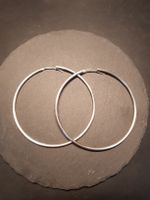 Paire de boucles d'oreilles créoles argent 925 de 7 cm