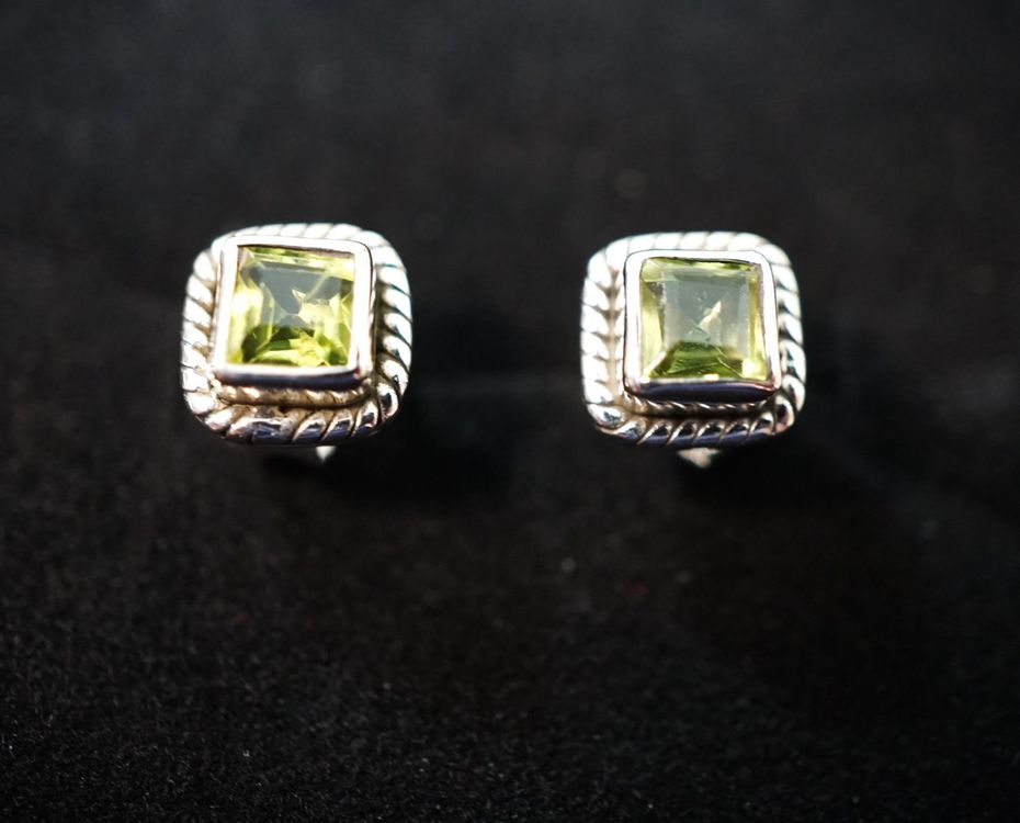 55 Karat Pretty Green Peridot 925 Sterling Silber Ohrringe
