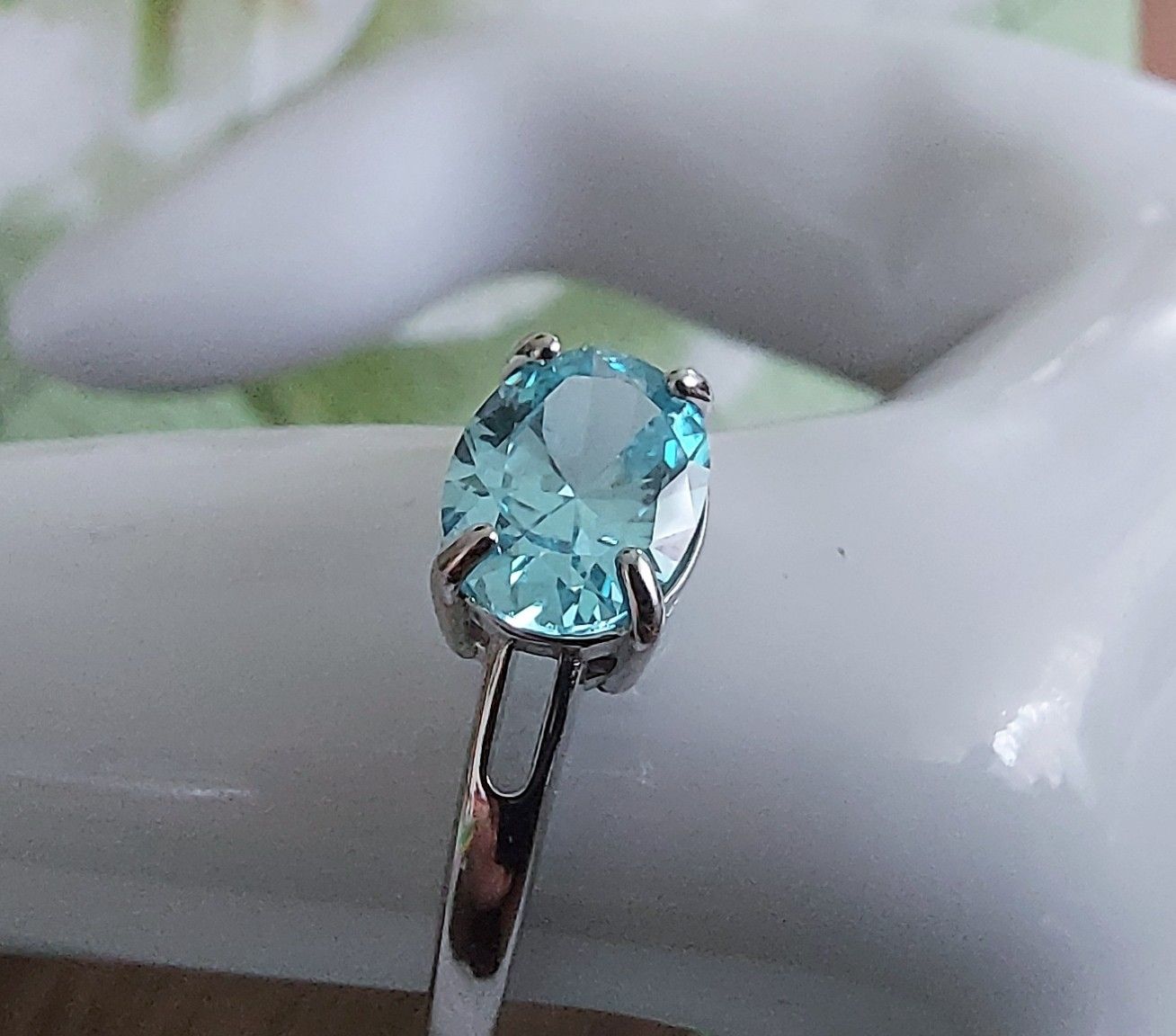 Anelli: 925 Silber Ring mit echtem Zirkon blèu – Nuovo (secondo la descrizione) da Ettenhausen TG venduto da CH2300 1