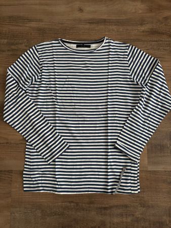 Pour Herren Langarm T-Shirt blau/weiss gestreift - Grösse L