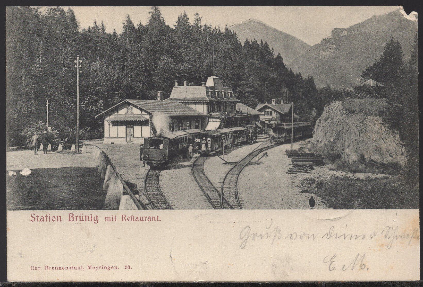 Ansichtskarten: Station Brünig mit Restaurant  1903 – Defekt aus Aarau von kufi44