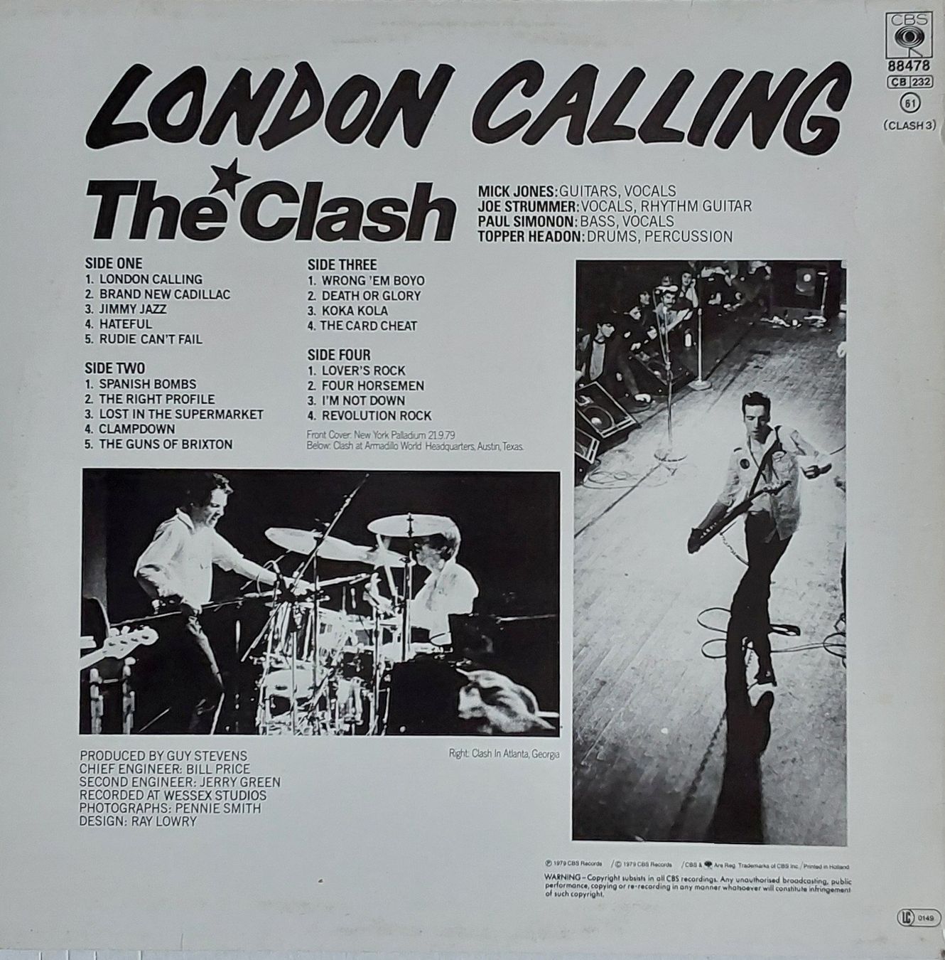 Dischi in vinile: Vinyl 2xLP  - The Clash  - London Calling - 79 - VG+ – Usato da Villeret venduto da Fil11 1