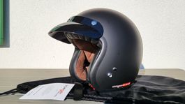 Neuer Jet Helm schwarz Matt GR XS