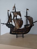 Segel Modell Kriegs- Schiff   Krawell-   antik aus  Holz -