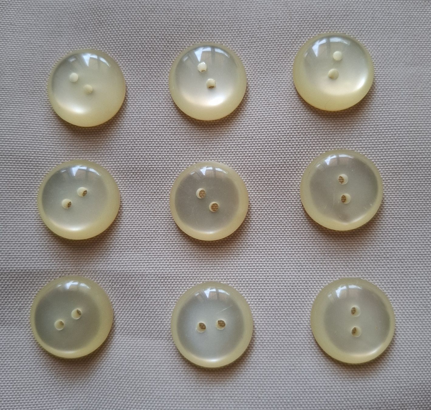 Boutons: 9 Stück Knöpfe, eierschalenfarbe, 18 mm. – D'occasion à Dietikon par Hirschkopf