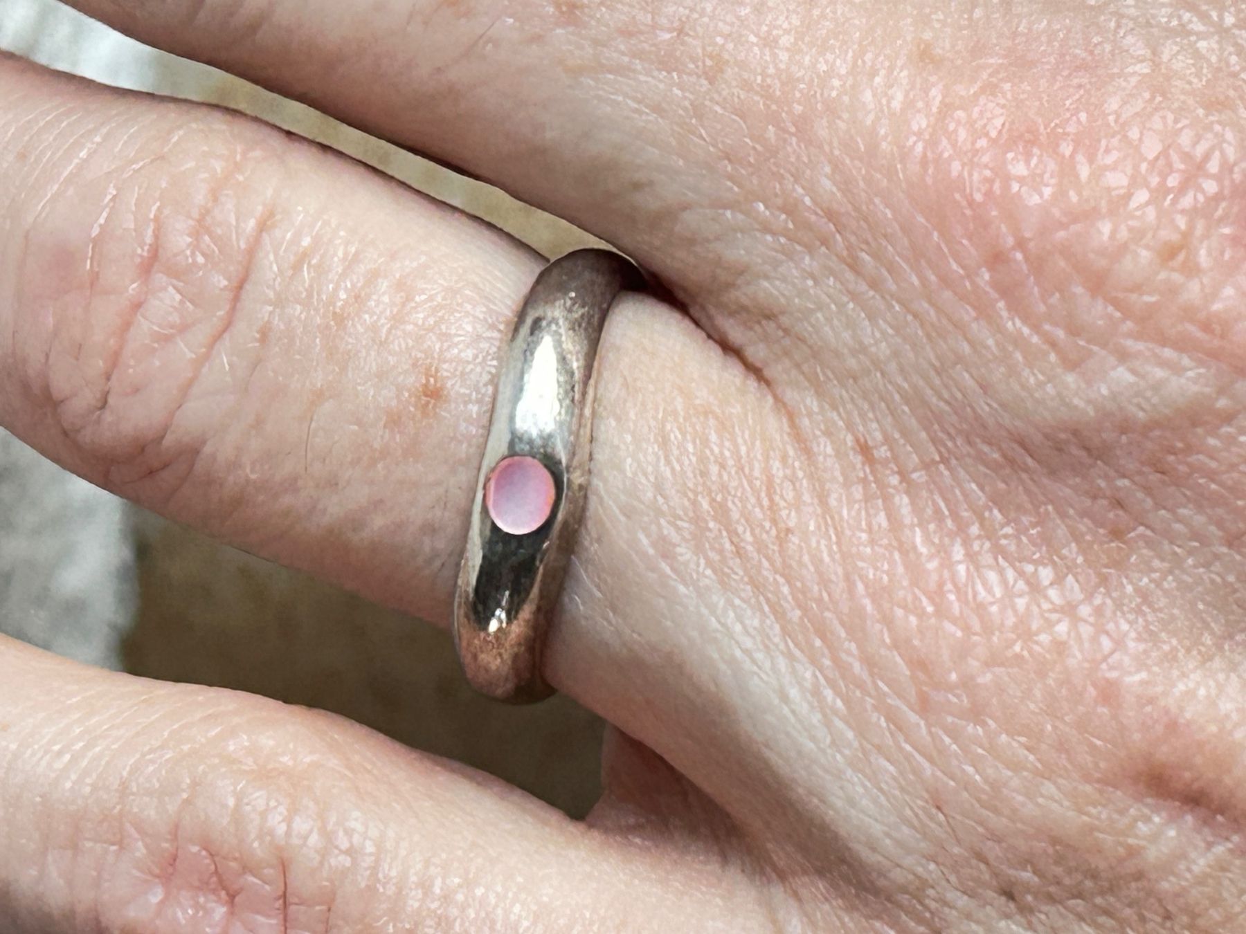 Anelli: Silberring mit zartrosa Stein  (55) – Usato da Dittingen venduto da Bellevista