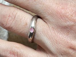 Silberring mit zartrosa Stein  (55)