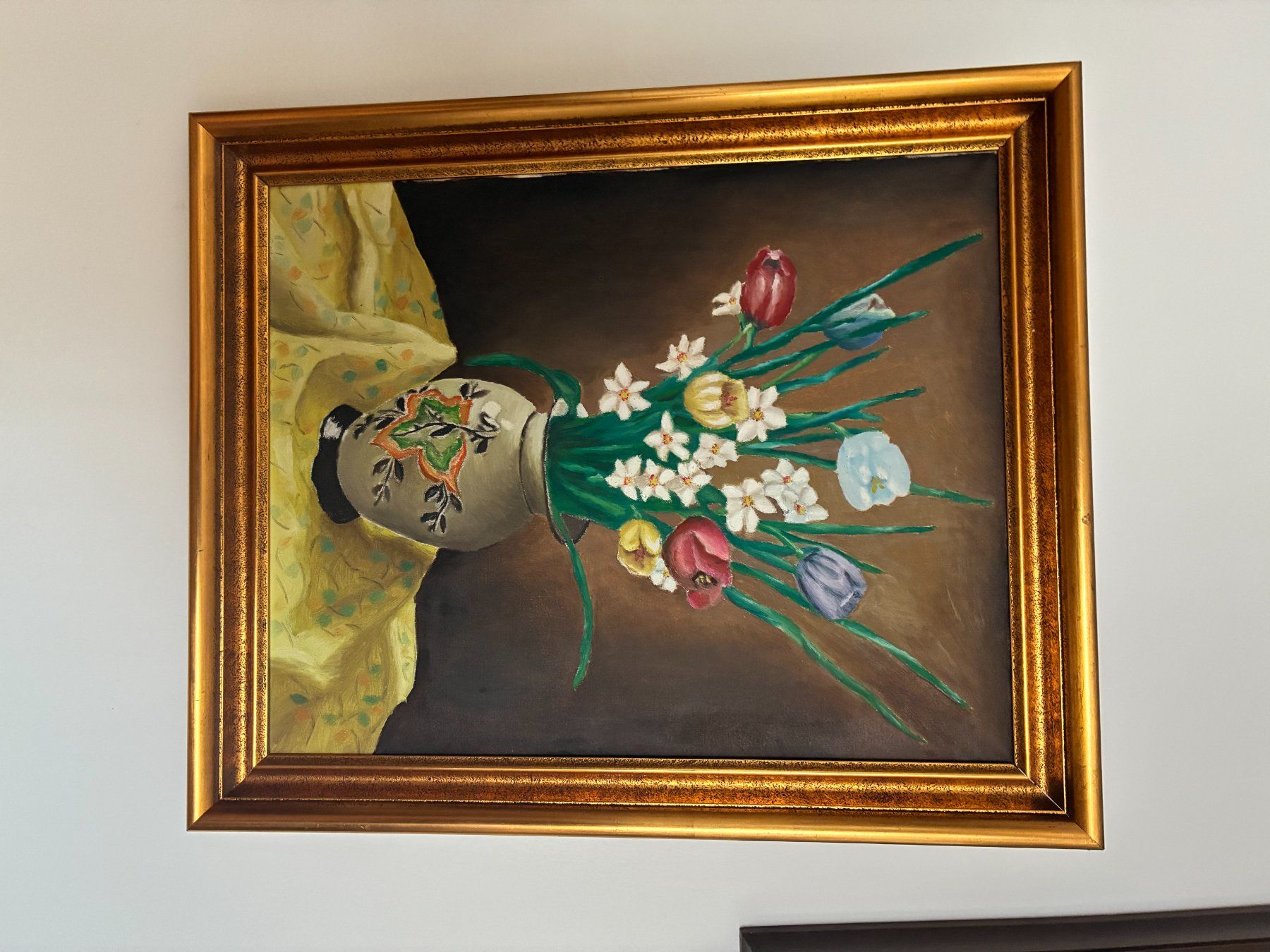 Dipinti: Quadro primaverile con tulipani e narcisi – Usato da Agno venduto da Alezzela