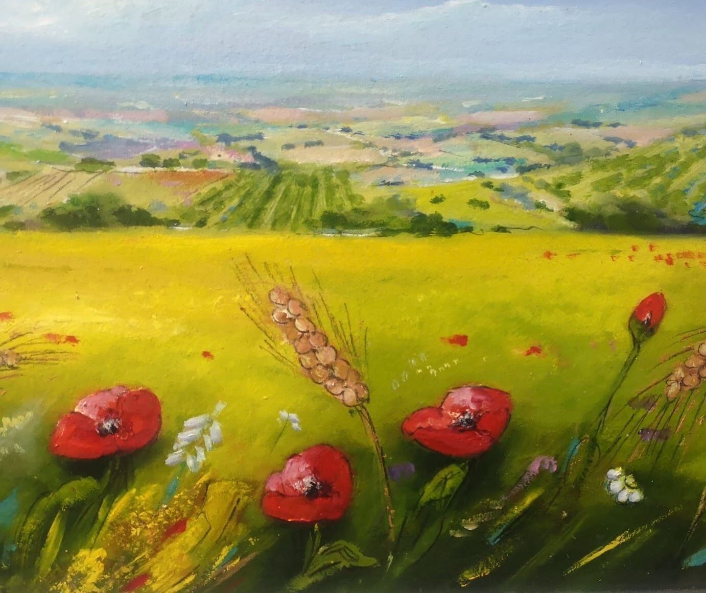 Dipinti: - Italienisches Gemälde - MOHNBLUMEN - 88x28cm – Nuovo e nell'imballaggio originale da Basel venduto da mar_rlr9 2