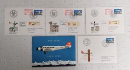 Schweiz Luftpost: 4 Sonderbriefe 50 Jahre PRO AERO 1938-1988