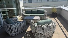 Lounge Set 4-teilig, grün/grau