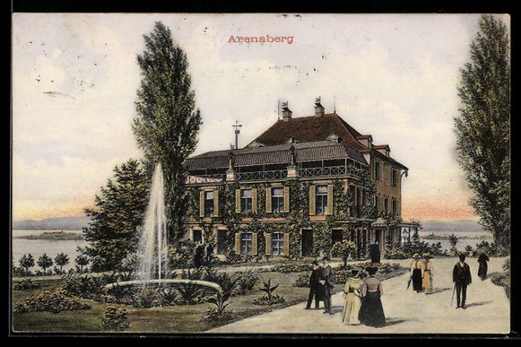 Cartoline postali: AK Arenaberg, Schloss mit Fontäne, 1908 – Usato da Berlin venduto da bartko-reher