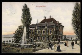 AK Arenaberg, Schloss mit Fontäne, 1908