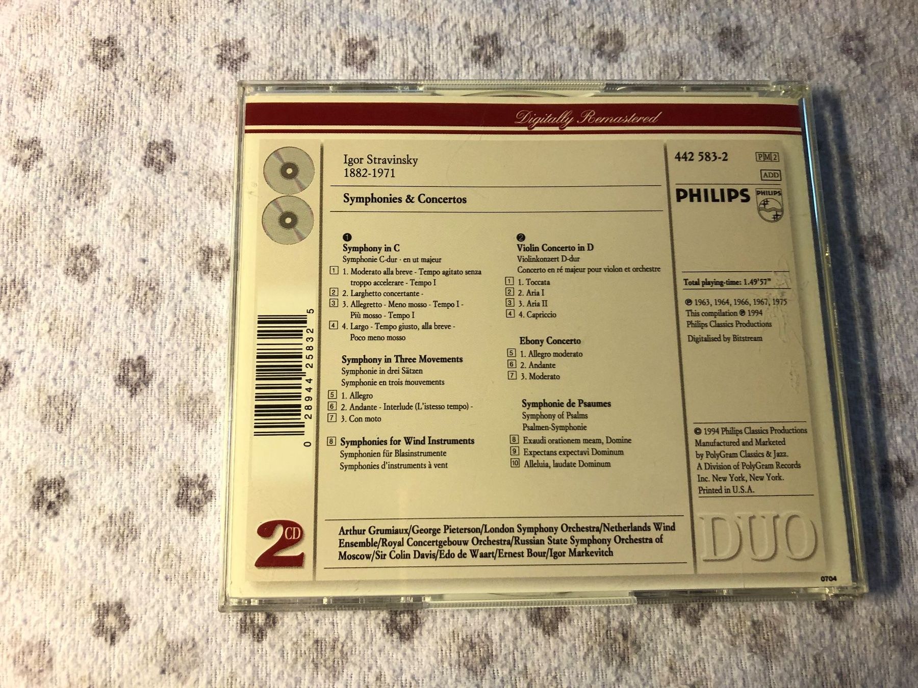 CD: Stravinsky - Symphonies & Concertos - 2CD - Klassik – Usato da Schübelbach venduto da Bemafaja 1