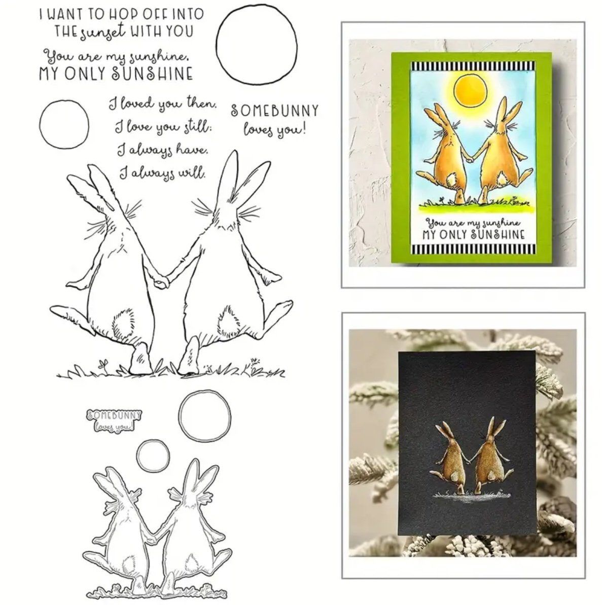 Timbri: Silikonstempel mit Stanzform Ostern Hase Paar – Nuovo e nell'imballaggio originale da Kaltbrunn venduto da schere-stein-papier