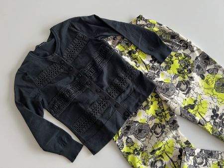 Karen Millen Strickjacke Jacke Cardigan Gr. 1 34 XS schwarz