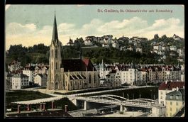 AK St. Gallen, St. Othmarkirche mit Rosenberg