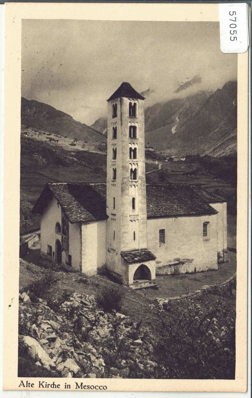 Ansichtskarten: Alte Kirche in Mesocco Misox – Gebraucht aus Ettingen von Kartenplanet