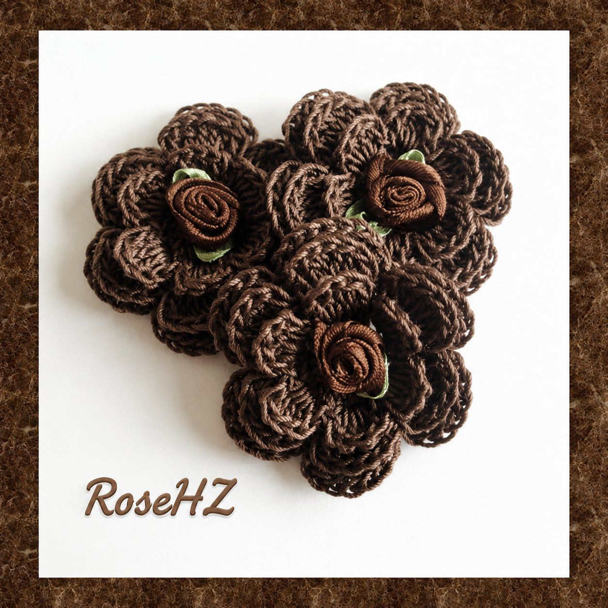 Patches: Gehäkelte Blumen 3.Stück Baumwolle – Neu (gemäss Beschreibung) aus Schaffhausen von RoseHaekelzauber