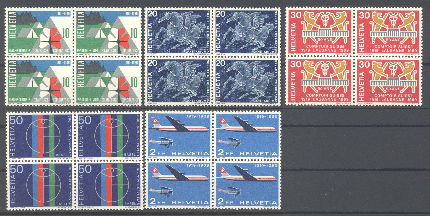 Tutti i francobolli: 1969, Sondermarken I, Viererblöcke ** – Nuovo (secondo la descrizione) da Willisau venduto da Vollstempel