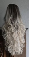 Locke/Perücke, blond/grau, lange lockige Haare, neuwertig!