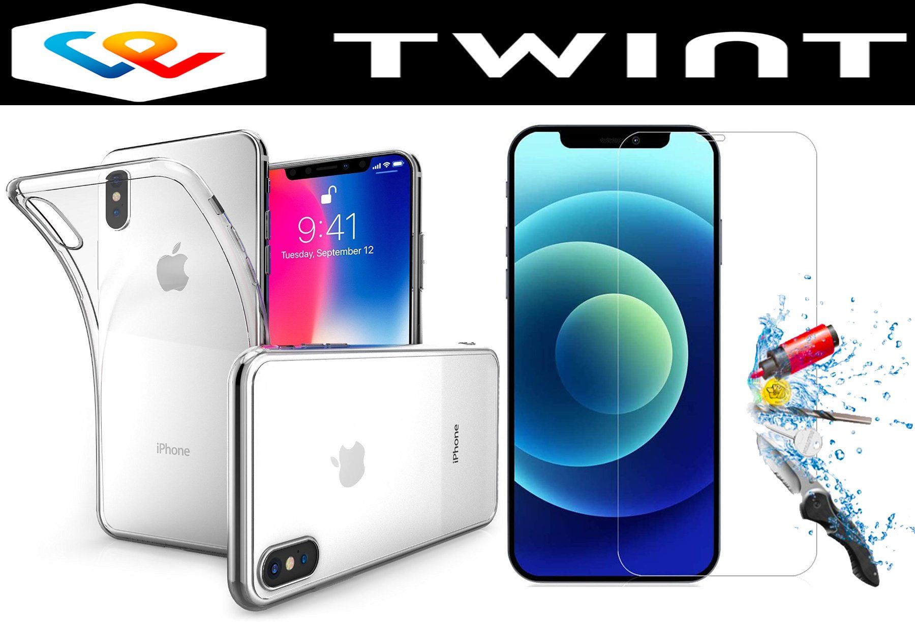 Covers & Schutzfolien: iPhone XS MAX Hülle + Panzerglas CLEAR Case Cover Etui Glas – Neu und originalverpackt aus Volketswil von coverandmore