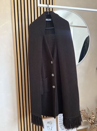 Strickmantel Zara braun Gr S neuwertig mit Schal Mantel Jack