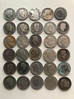 Lot mit 30 Stk schmutzigen und defekten 5 Rp. ab 1880 - 1910
